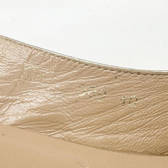 Valentino Garavani “Mena” Peep Toe Espadrille Wedge in Metallic Gold, Size 40 - Picture 9 of 10